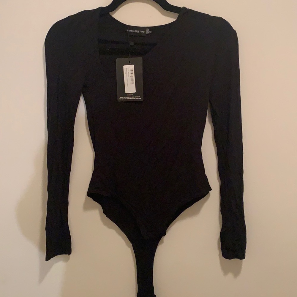 PrettyLittleThing Long Sleeve Black Bodysuit